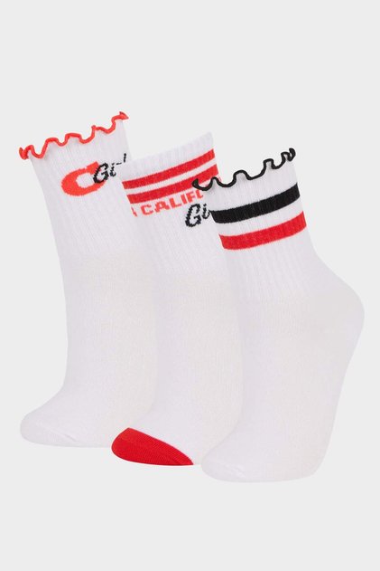 Girl's 3-Pack Cotton Long Socks E6280A8Ns