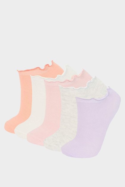 Girl's 5-Pack Cotton Booties Socks E6061A8Ns