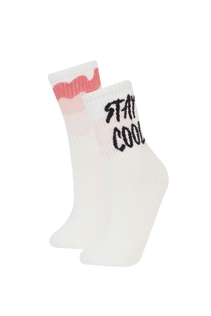 Girl's Comfortable Elastic 2-Piece Cotton Long Socks E6275A8Ns