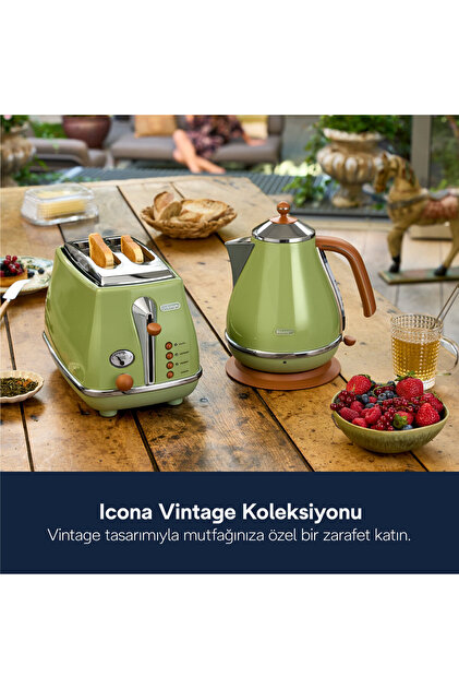 Delonghi KBOV2001.GR Icona Vintage 2000W 1.7lt Kapasiteli Su