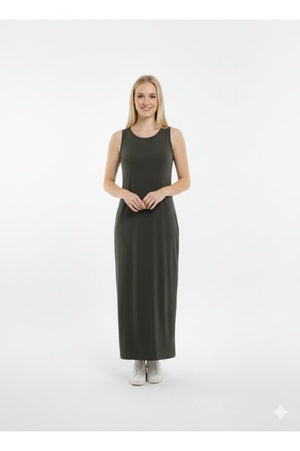2270_Women, Japanese Sleeve (Sleeveless), 100% Cotton Interlock Long Length Gilet Dress