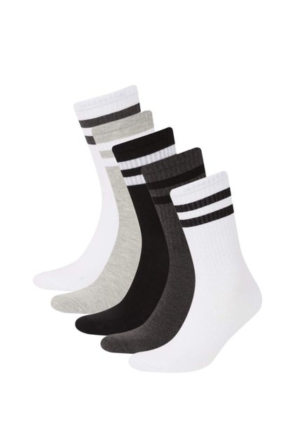 Men's Comfortable Elastic 5-Piece Cotton Long Socks D9655Axns