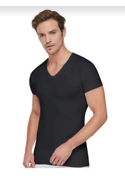 0107 MEN'S RIB V-NECK UNDERWEAR 3 PIECES