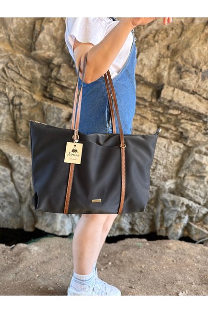 Women's Striped Shopperr Hand and Shoulder Bag