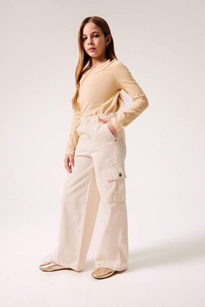 Girls Wide Leg Cargo Wide Leg Jean Pants D7097A825Sp