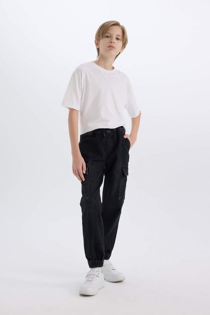 Boy Cargo Fit Jean Pants C4514A824Wn