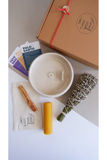 Koza Tütsülük Ve Enerji Başlangıç Seti : Lavanta Tütsü Demeti, Palo Santo Ağaç Tütsü, Balmumu Mum