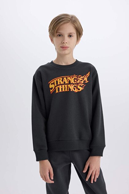Defacto Erkek Çocuk Stranger Things Bisiklet Yaka Sweatshirt