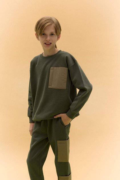 Boy's Oversize Wide Fit Crew Neck Sweatshirt D5788A824Wn