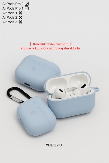 Air Pods Pro 1. Nesil Ve Pro 2. Nesil Uyumlu Renkli Kir Tutmaz Silikon Kancalı Kılıf