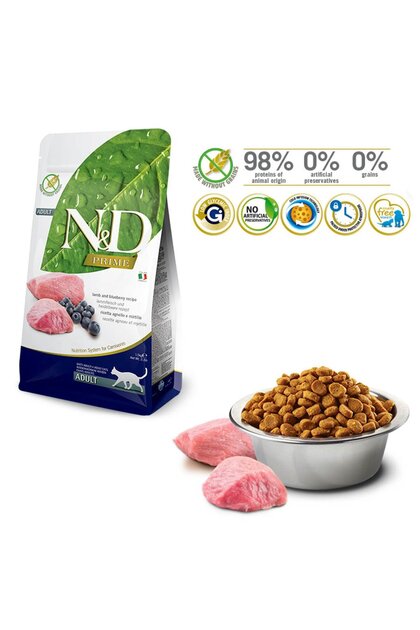 ND Prime Kedi Maması Kuzu Etli ve Yaban Mersinli Yetişkin 1,5 kg