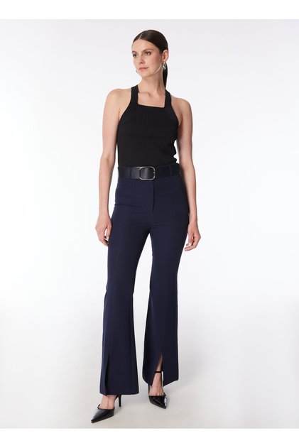 Normal Bel Standart Lacivert Kadın Pantolon 24YSL5193