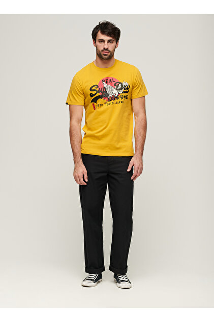 SUPERDRY Bisiklet Yaka Baskılı Gri Erkek T-Shirt