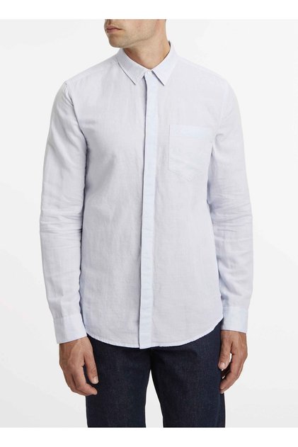 Slim Fit Düğmeli Yaka Mavi Erkek Gömlek K10K108664C3N