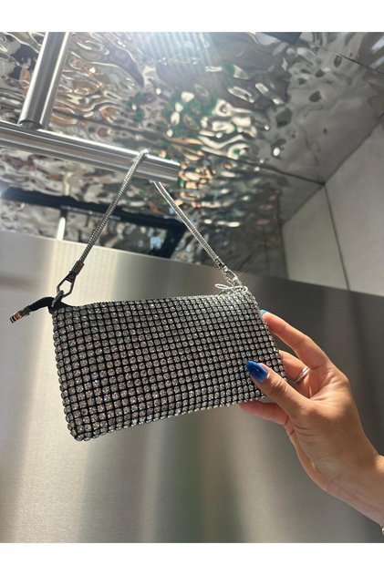 Women's Diamond Luxury Stone Black Evening Dress Clutch Night Wedding Bag