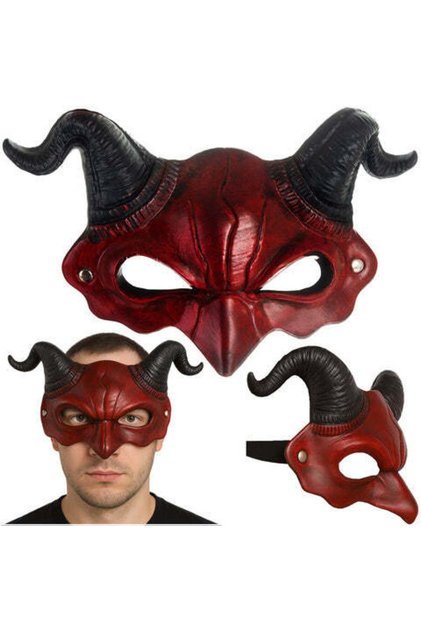 Masca Halloween demon cu coarne, Zola, cu banda elastica