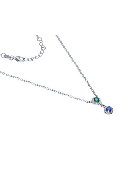 Silver S925 Colier Maya decorat cu Zirconii Colorate