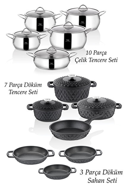 Taç Bella Steel 20 Parça Pişirme Seti - Fiyatı, Yorumları