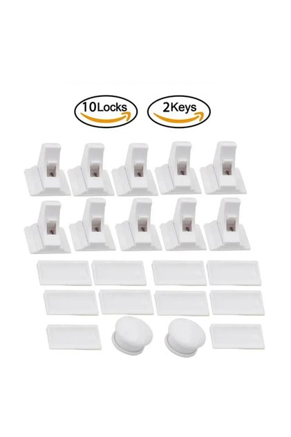 10 locks 2 key Magnetic Children's Lock for Extra Cabinet Door Safety: A Must-Have for Parents Draw