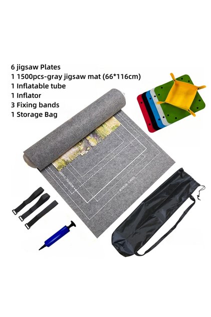 6 Plates MaxRenard Puzzle Mat and Plates for Jigsaw Up to 1500, 1000, 500 Pieces Large Portable Tabl