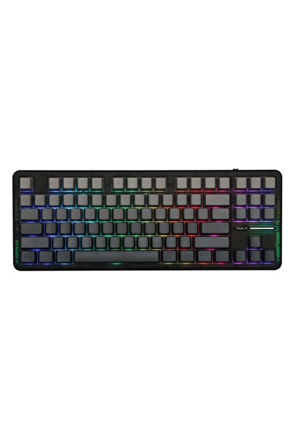Aula F87 Pro Black Gray Side Printed LEOBOG Greywood V4 Switch RGB