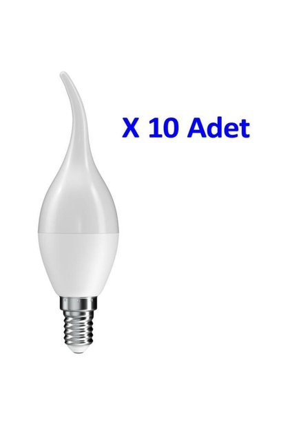 5W Kuğu Led Mum Ampul 6500K Beyaz 10 Adet E14 Kıvrımlı Ampul