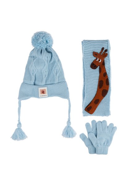 1-4 Years Baby Boy & Kids Scarf Beanie Gloves Set of 3