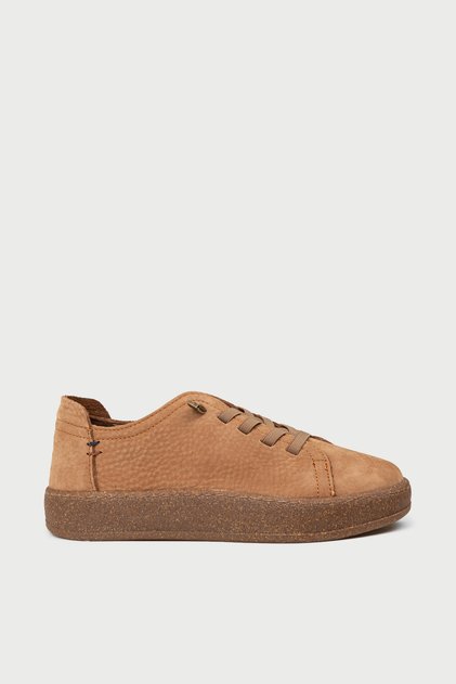 Kadın Hakiki Nubuk Taba Rengi Sneaker Ayakkabı