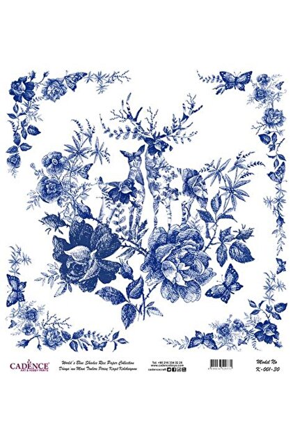 Blue Shades of the World Rice Decoupage Paper - K-001
