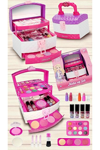 A-T AYZE-TRENDY Pembe Pinky 3 Katlı Makyaj Çanta Seti 042793