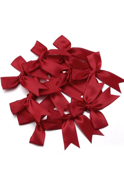 Ready-Made Bow Simple Tiny Satin Ribbon 2 cm 10 Pieces