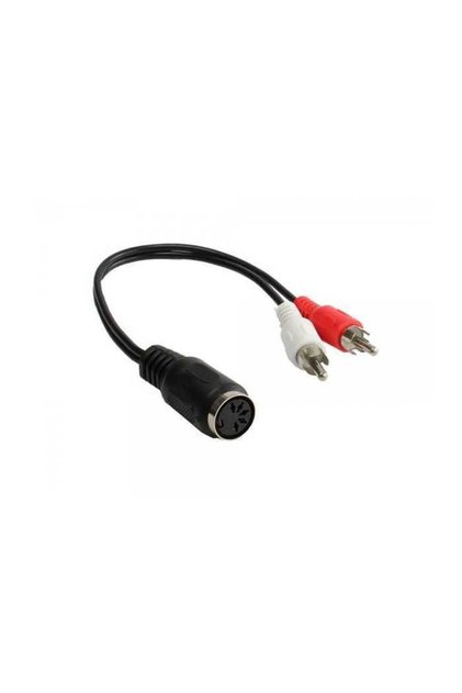Cablu adaptor 2x RCA la 5 pini DIN mama 20cm
