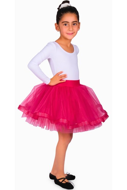 Girl's Tulle Tutu Skirt - Glittery Ribbon Detail Skirt