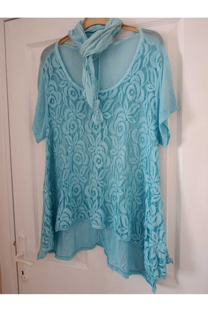 Scarf-Net Lace Blouse/Tunic