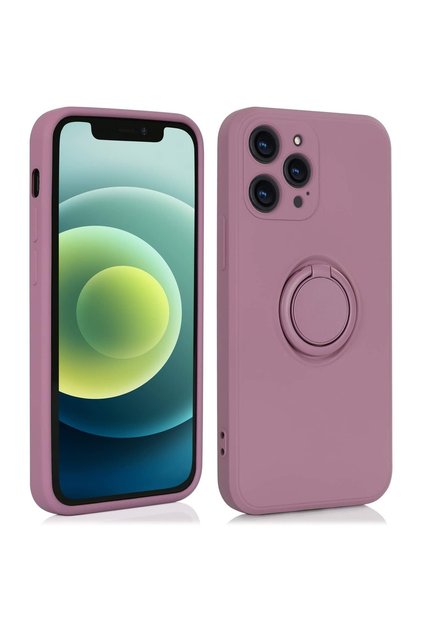 Husa protectie Flippy compatibila cu Huawei P Smart 2021 Liquid Silicone Ring cu suport rotativ Mov