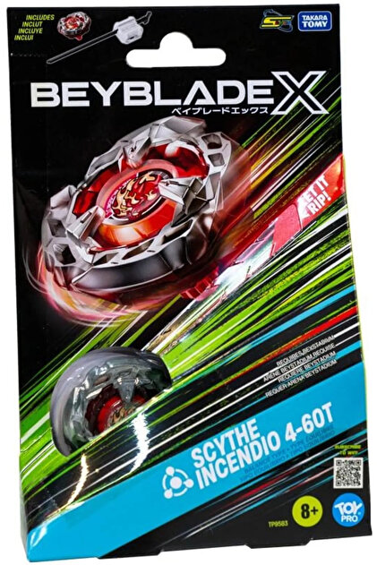 Fillikutum Beyblade X Scythe Incendio 4-60T – Takara Tomy Orijinal