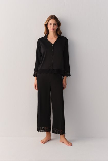 Honey Shirt Collar Pajama Set