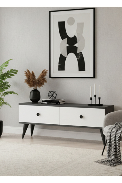 TSA1202AB - MONA TV STAND ANTRASİT-BEYAZ 120CM