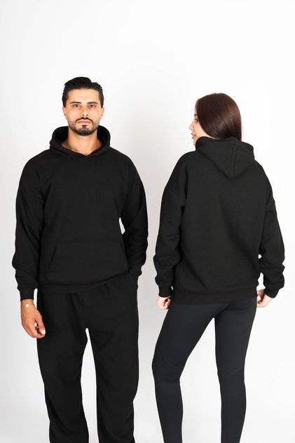 Dear Couple Combination Hooded Sweatshirt Black Set of 2
