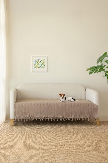 Beige Star Floor Covering Sofa, Sofa Bed, Sofa Cover/Shawl 115X200 cm (Milk Coffee)