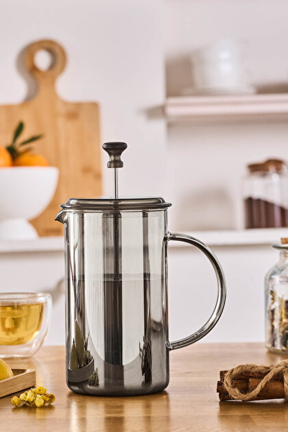 Karaca Alina Bitki Çayı ve Filtre Kahve Demliği French Press Gri