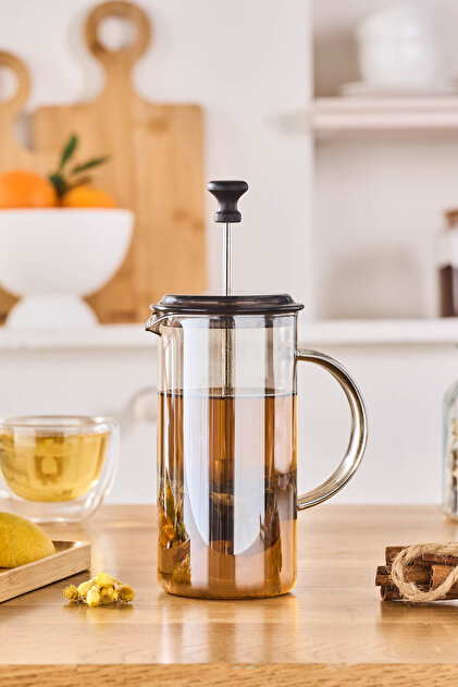 Karaca Alina Bitki Çayı ve Filtre Kahve Demliği French Press Gri