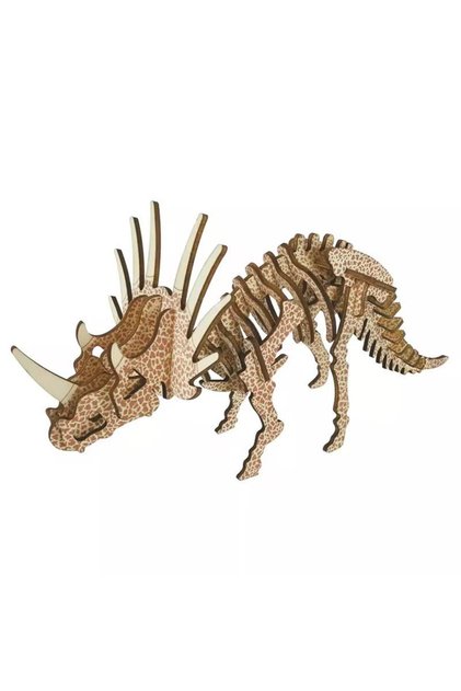 Puzzle 3D din lemn – Dinozaur Triceratops (36 piese)