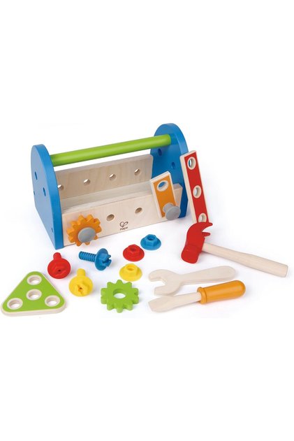 Fix It Wooden Tool Box With Accessories, Multicolor, E3001