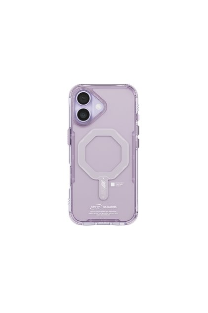 iPhone 17 Uyumlu Kılıf M-safe Şarj Özellikli Şeffaf Airbag Saido Mag-Charge Kapak Lila