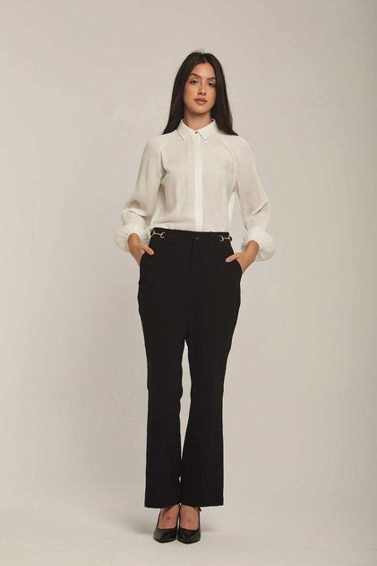 Solid Wide-Leg Pants