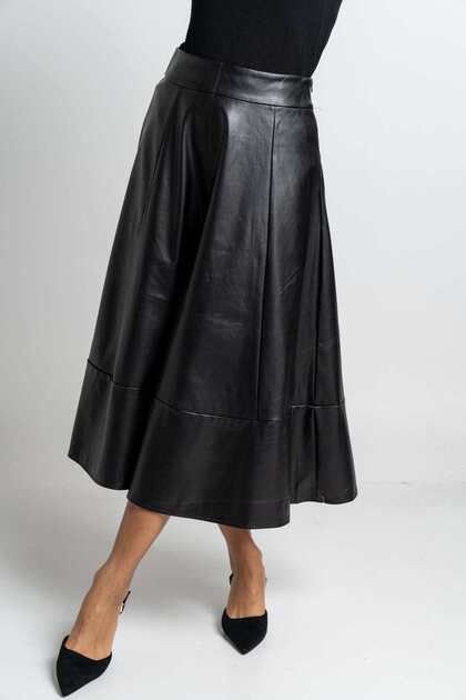 Solid Midi Skirt