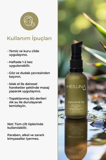 Heiluna Kadife Etkili Peeling Jel 50 ml Yeşil Çay & Meyan Kökü ile