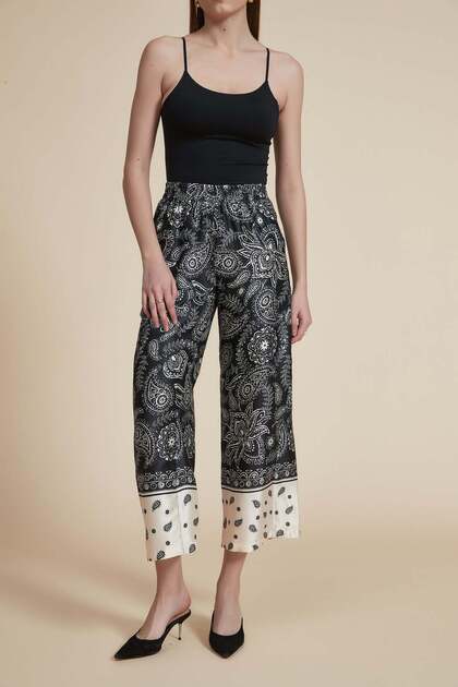 Floral Wide-Leg Pants