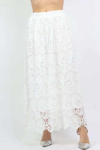 Embroidered Lace Maxi Skirt